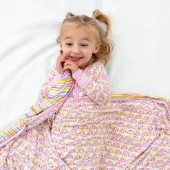 Cloud Blankets|Cloud Blankets<Little Sleepies Large Cloud Blanket® Pastel Rainbows & Sunrise Stripes