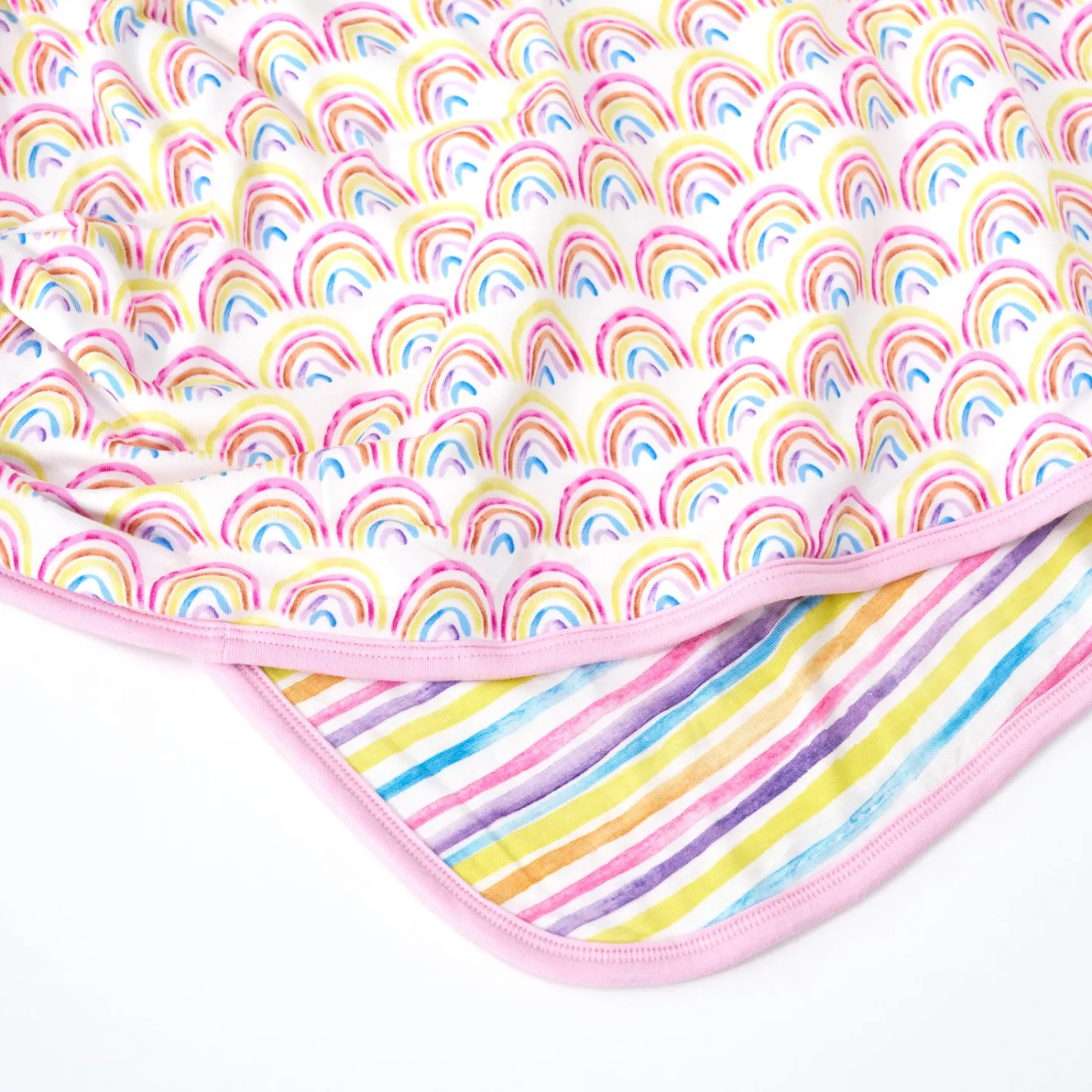 Cloud Blankets|Cloud Blankets<Little Sleepies Large Cloud Blanket® Pastel Rainbows & Sunrise Stripes