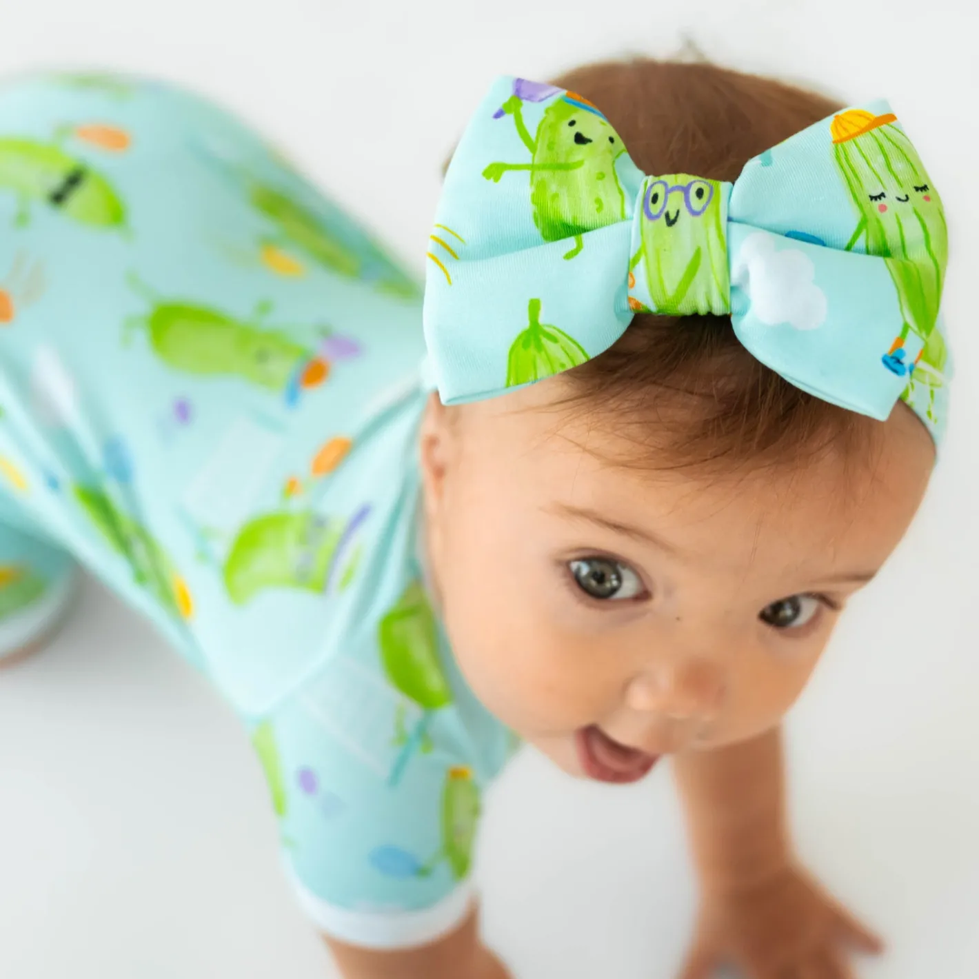 Hats & Headbands<Little Sleepies Luxe Bow Headband Pickle Power