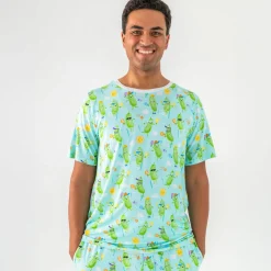 Daddy & Me|Full Family Matching<Little Sleepies Men's Short Sleeve Pajama Top Pickle Power