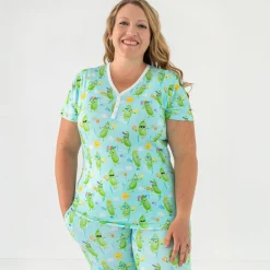 Mommy & Me|Mommy & Me<Little Sleepies Women's Short Sleeve Pajama Top Pickle Power