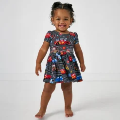 Bamboo Baby Clothes|Bodysuits<Little Sleepies Bow Back Skater Dress with Bodysuit Piston Cup