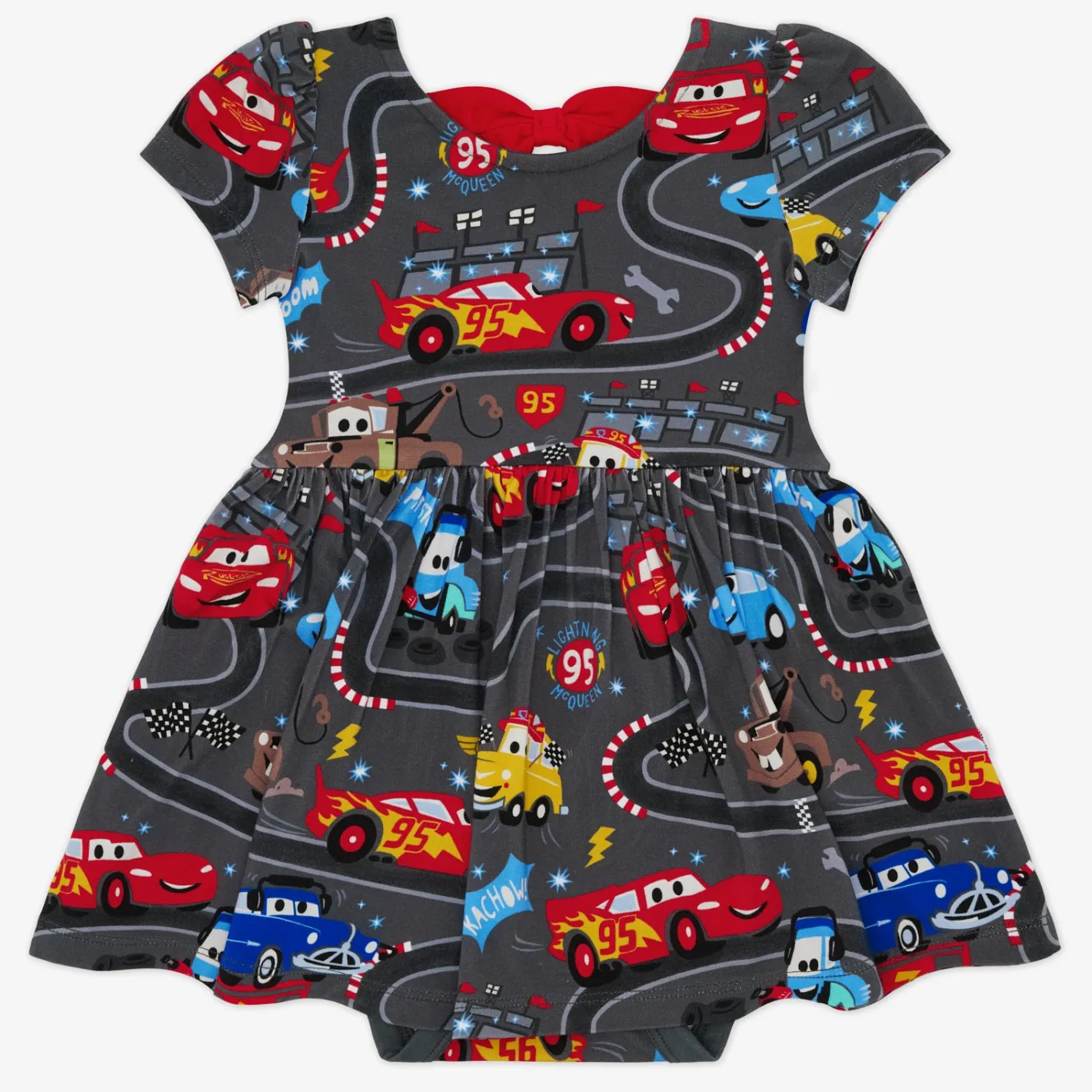 Bamboo Baby Clothes|Bodysuits<Little Sleepies Bow Back Skater Dress with Bodysuit Piston Cup