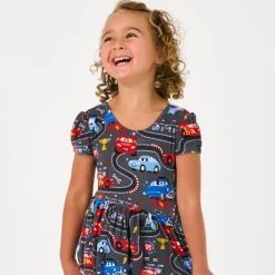 Dresses|Dresses<Little Sleepies Bow Back Skater Dress Piston Cup