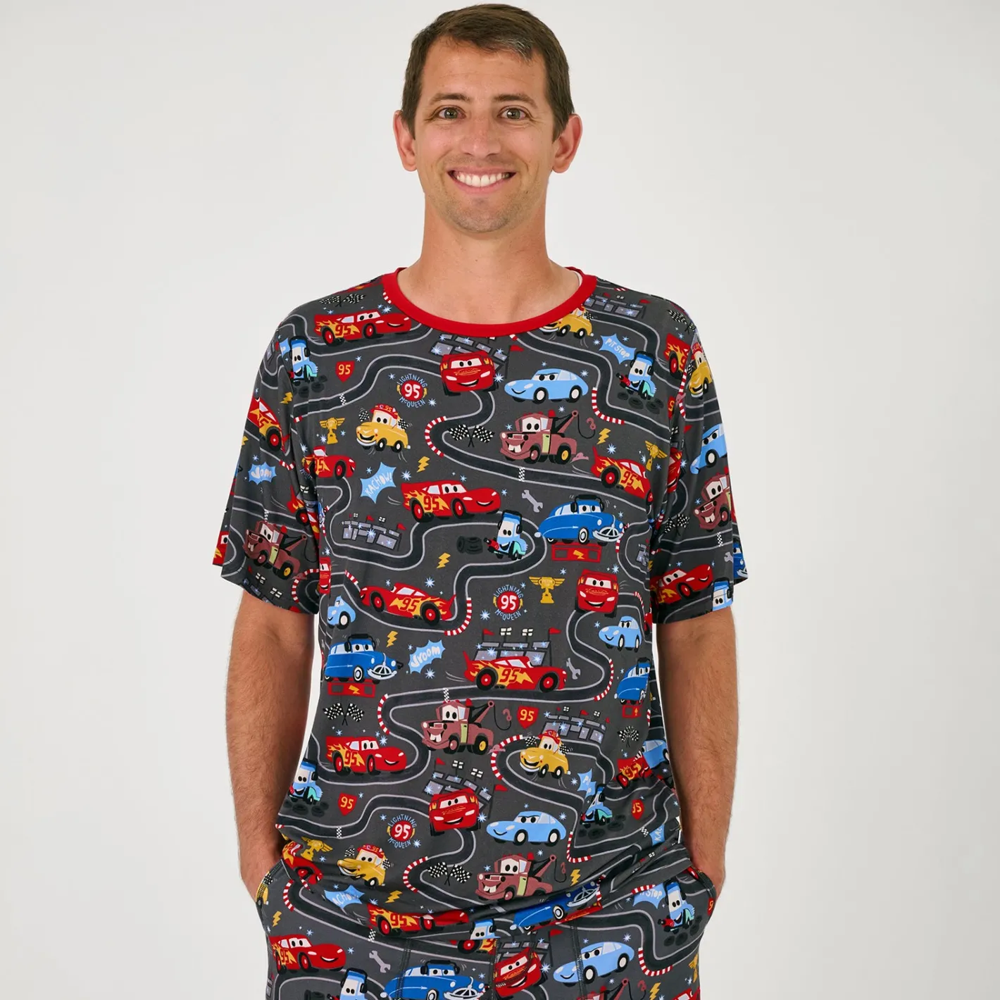 Daddy & Me|Full Family Matching<Little Sleepies Men's Short Sleeve Pajama Top Piston Cup