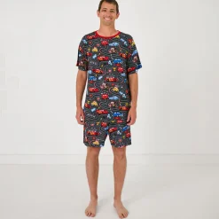 Daddy & Me|Full Family Matching<Little Sleepies Men's Short Sleeve Pajama Top Piston Cup