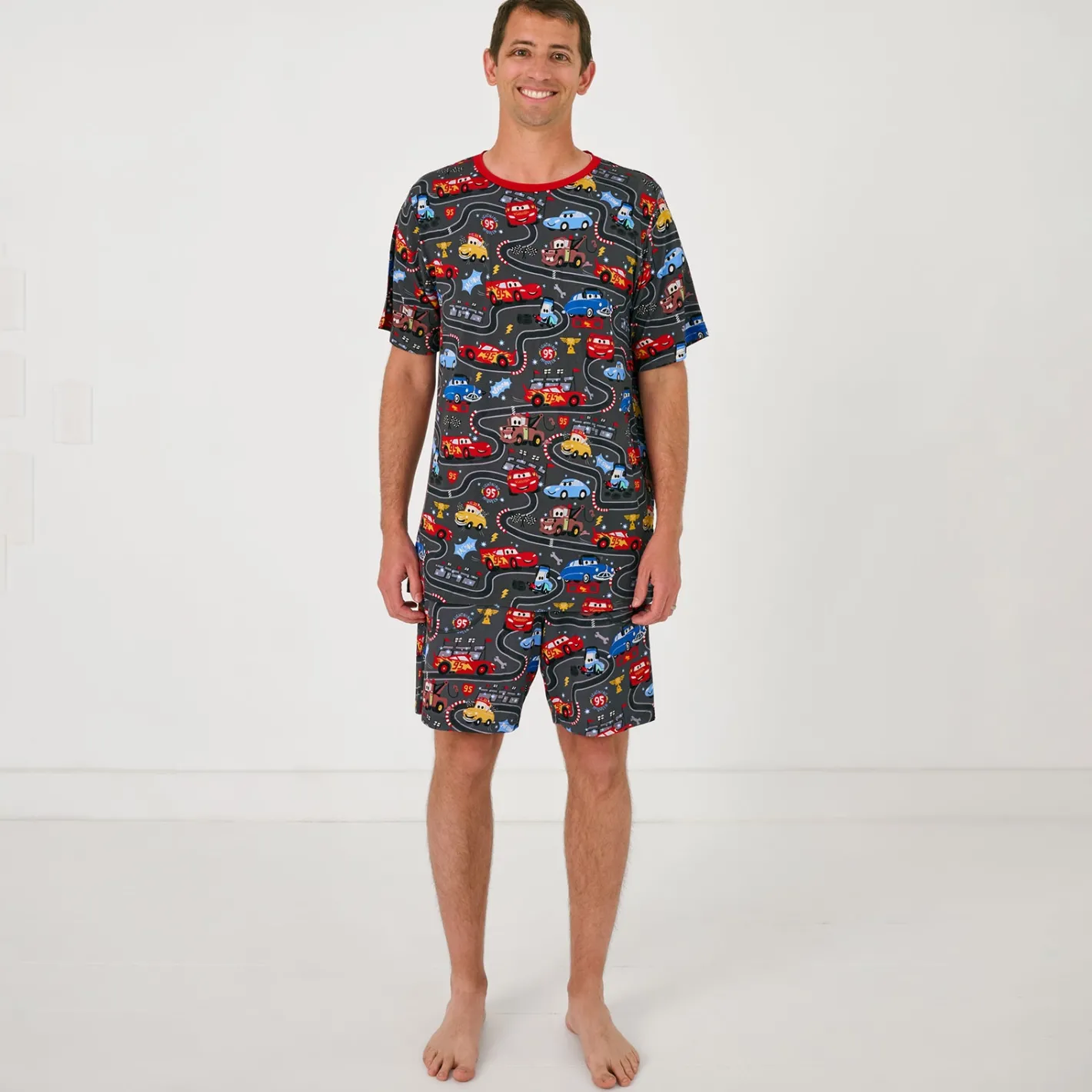 Daddy & Me|Full Family Matching<Little Sleepies Men's Pajama Shorts Piston Cup