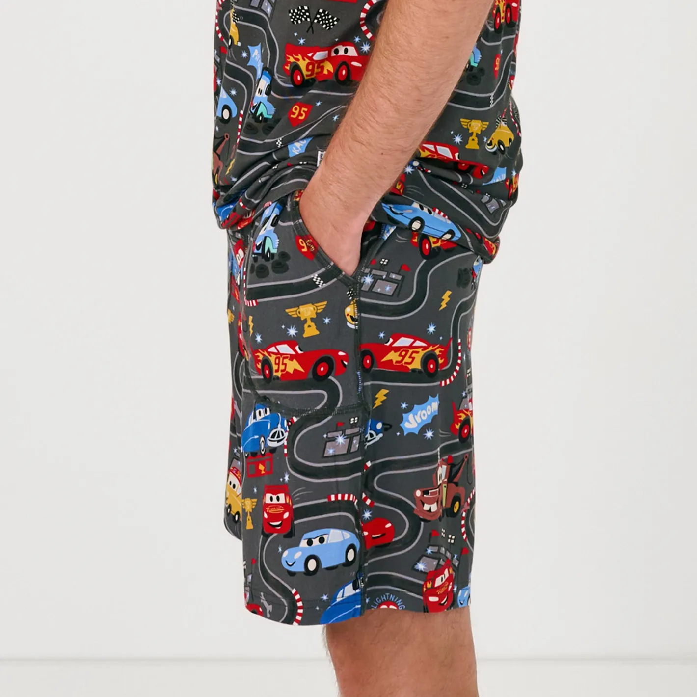 Daddy & Me|Full Family Matching<Little Sleepies Men's Pajama Shorts Piston Cup
