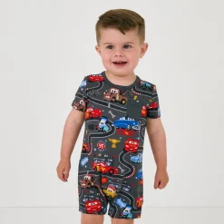Bamboo Baby Clothes|Rompers<Little Sleepies Pocket Shorty Romper Piston Cup
