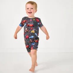 Bamboo Baby Clothes|Rompers<Little Sleepies Pocket Shorty Romper Piston Cup