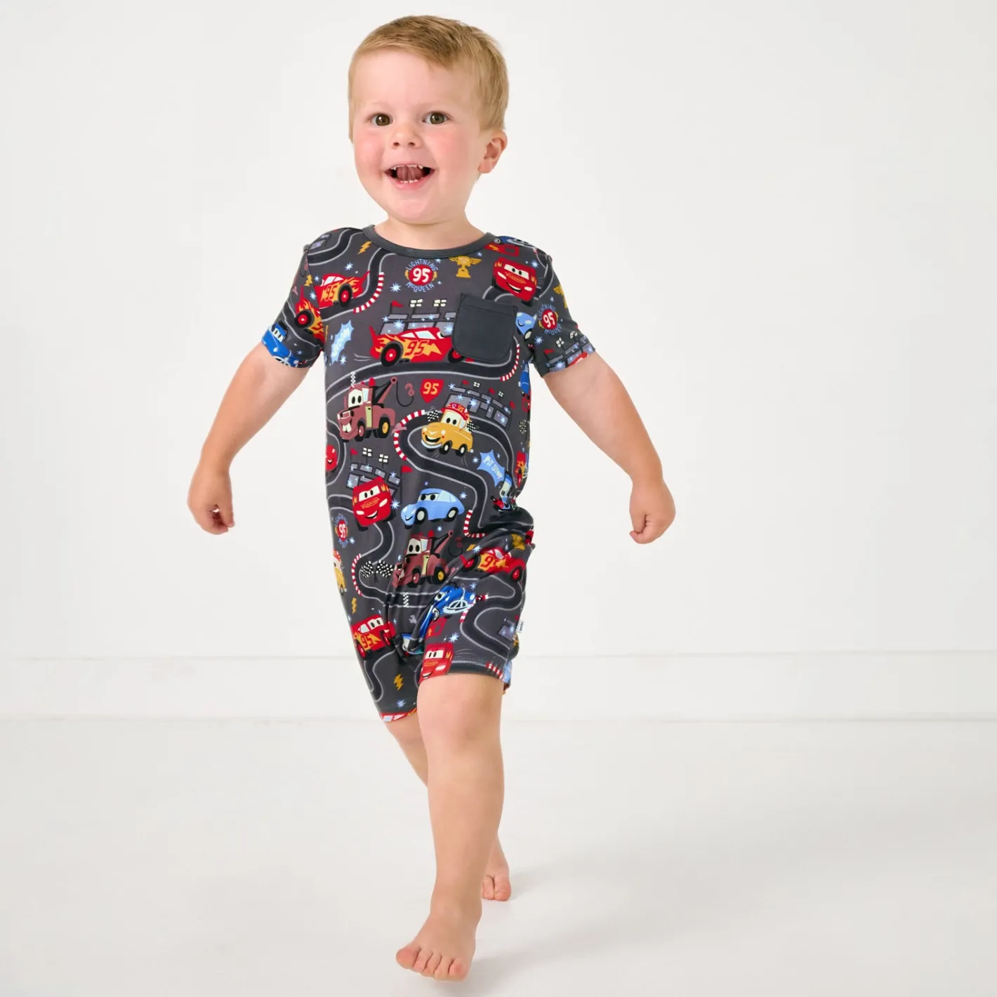 Bamboo Baby Clothes|Rompers<Little Sleepies Pocket Shorty Romper Piston Cup