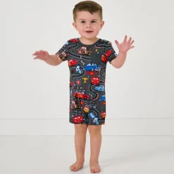 Bamboo Baby Clothes|Rompers<Little Sleepies Pocket Shorty Romper Piston Cup
