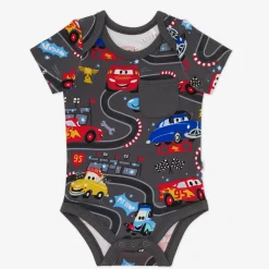 Bamboo Baby Clothes|Bodysuits<Little Sleepies Pocket Bodysuit Piston Cup