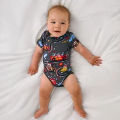 Bamboo Baby Clothes|Bodysuits<Little Sleepies Pocket Bodysuit Piston Cup
