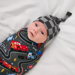 Layette|Swaddles<Little Sleepies Swaddle & Hat Set Piston Cup