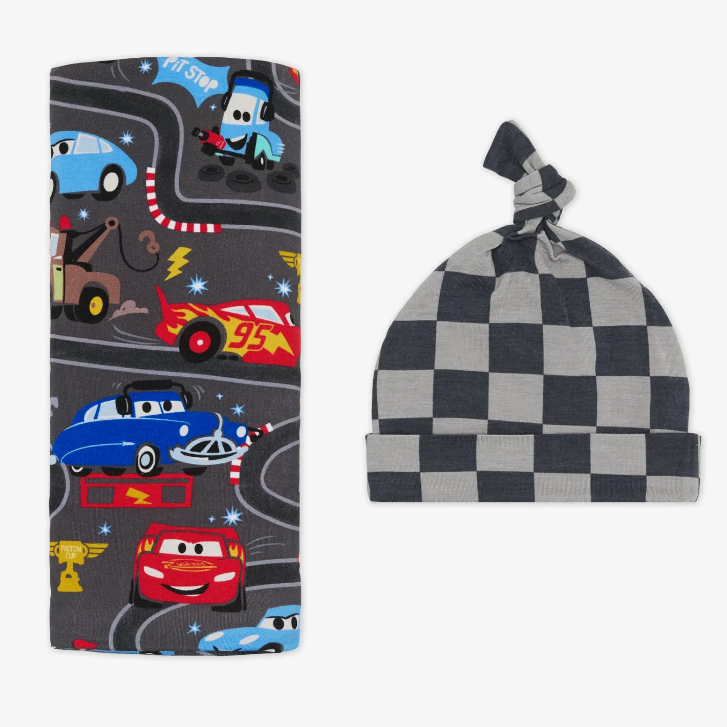 Layette|Swaddles<Little Sleepies Swaddle & Hat Set Piston Cup