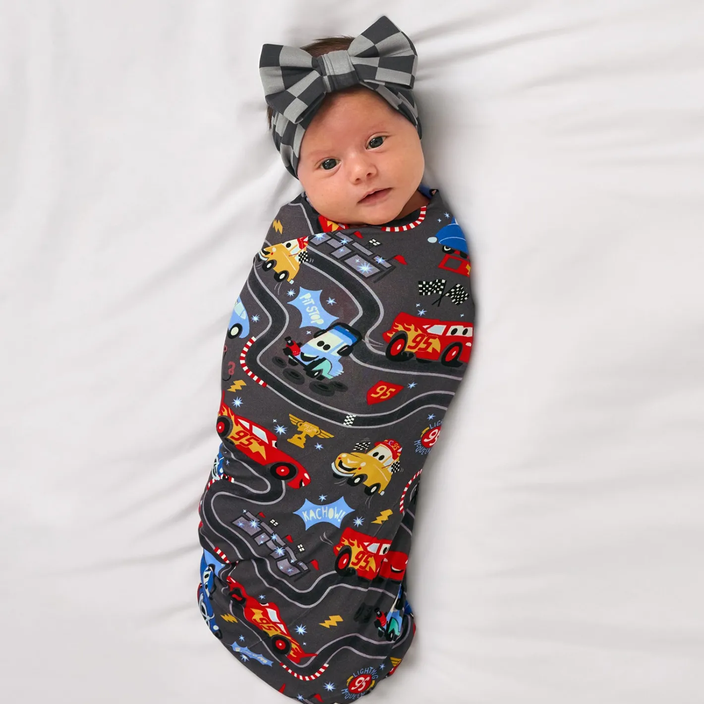Layette|Swaddles<Little Sleepies Swaddle & Luxe Bow Headband Set Piston Cup