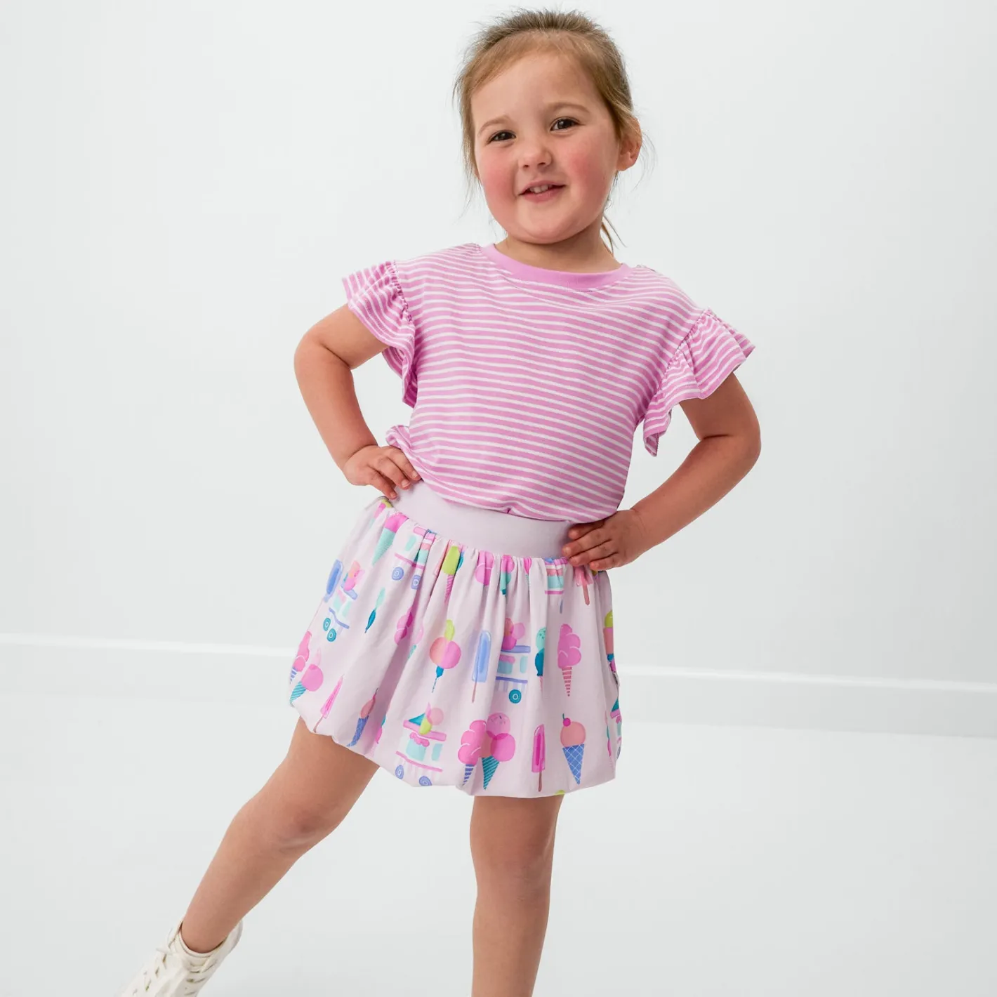 Tops & Tees|Tops & Tees<Little Sleepies Flutter Tee Pop Pink Stripes
