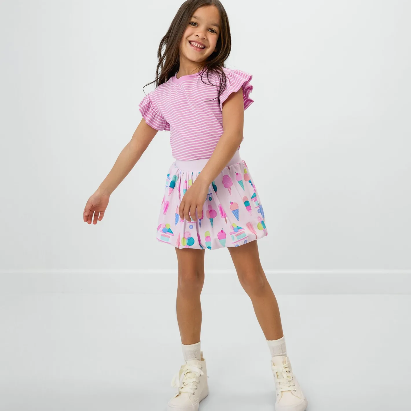 Tops & Tees|Tops & Tees<Little Sleepies Flutter Tee Pop Pink Stripes