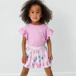 Tops & Tees|Tops & Tees<Little Sleepies Flutter Tee Pop Pink Stripes