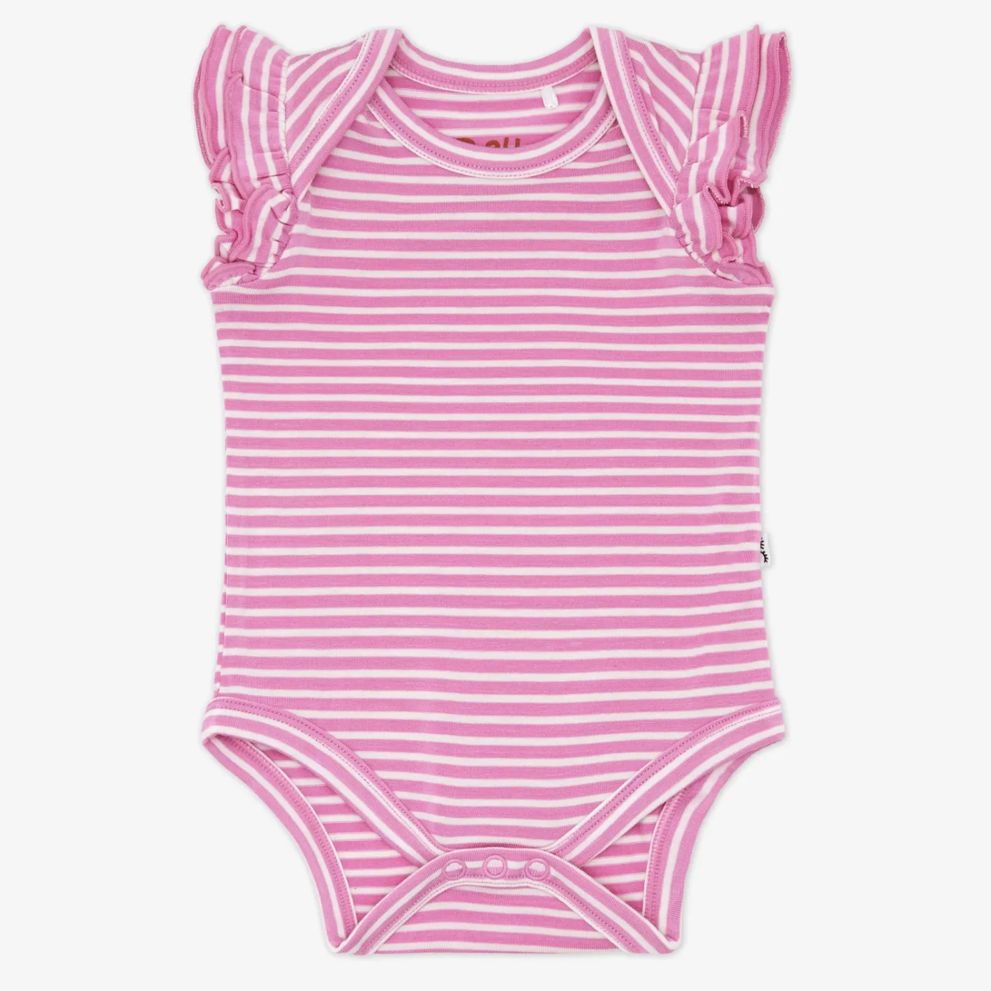 Bamboo Baby Clothes|Bodysuits<Little Sleepies Flutter Bodysuit Pop Pink Stripes