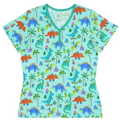 Mommy & Me|Mommy & Me<Little Sleepies Women's Short Sleeve Pajama Top Prehistoric Party