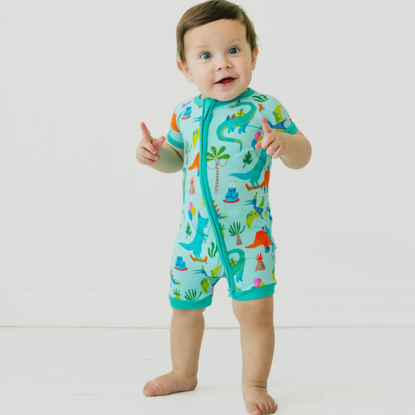 Zippies|Mommy & Me<Little Sleepies Shorty Zippy Prehistoric Party