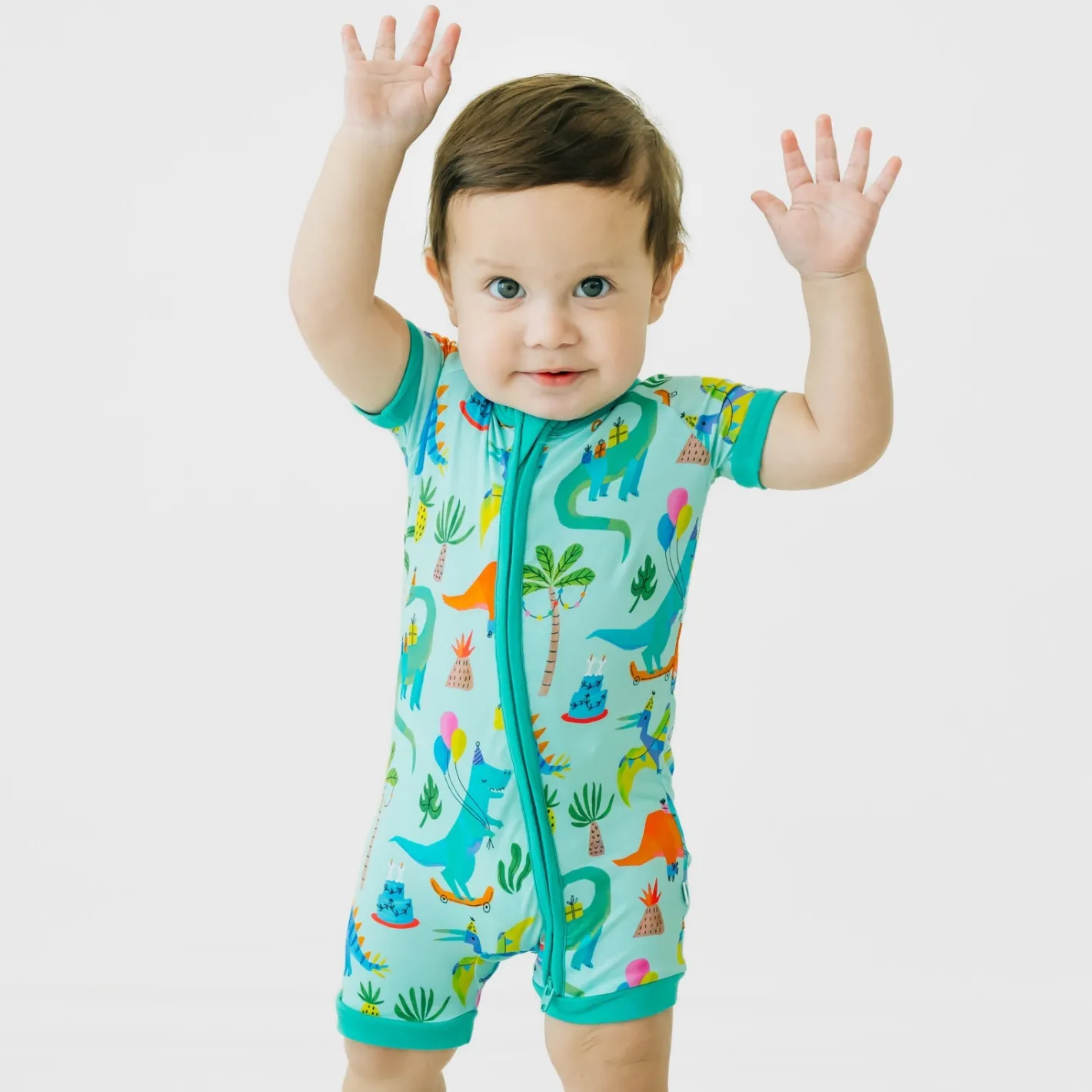 Zippies|Mommy & Me<Little Sleepies Shorty Zippy Prehistoric Party