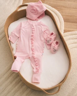 The Newborn Shop|The Newborn Shop<Little Sleepies Bear Booties Prima Pink