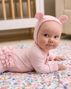 The Newborn Shop|The Newborn Shop<Little Sleepies Bear Bonnet Prima Pink