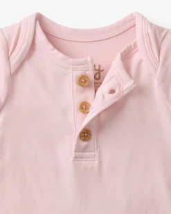 The Newborn Shop|The Newborn Shop<Little Sleepies Henley Bodysuit Prima Pink