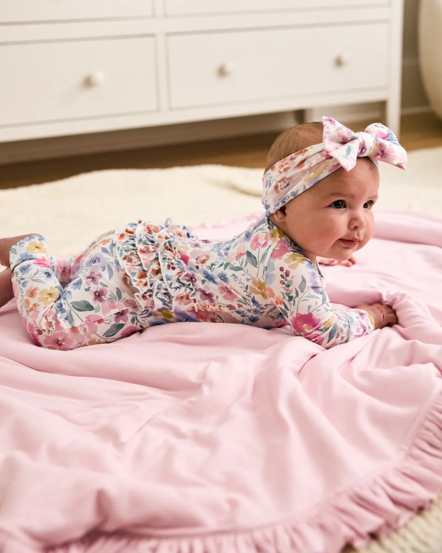 The Newborn Shop|The Newborn Shop<Little Sleepies Ribbed Ruffle Mini Cloud Blanket® Prima Pink