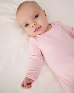 The Newborn Shop|The Newborn Shop<Little Sleepies Ribbed Infant Gown Prima Pink