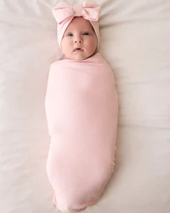 The Newborn Shop|The Newborn Shop<Little Sleepies Ribbed Swaddle & Luxe Bow Headband Set Prima Pink