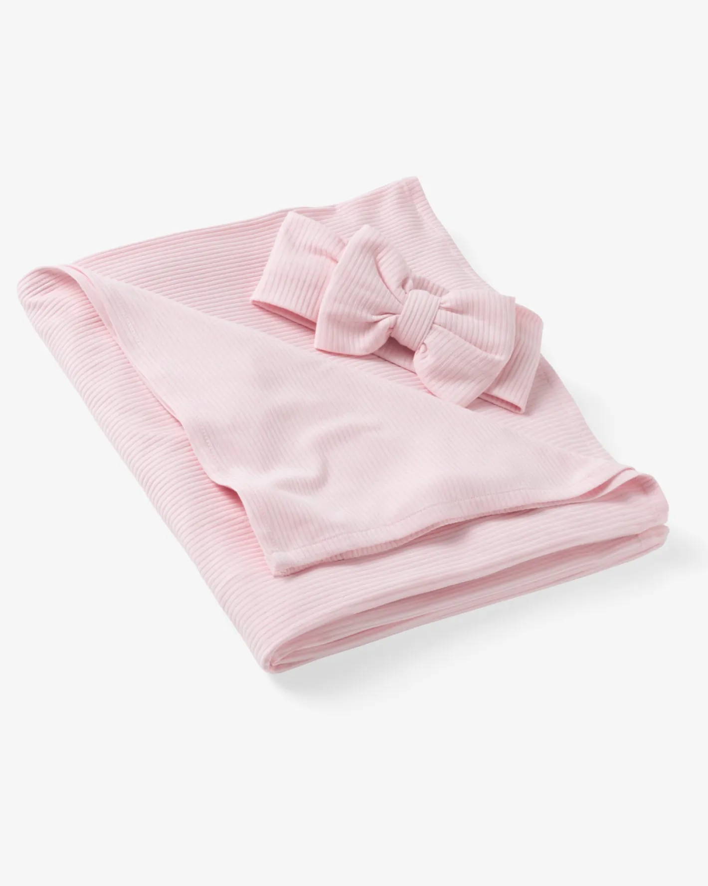 The Newborn Shop|The Newborn Shop<Little Sleepies Ribbed Swaddle & Luxe Bow Headband Set Prima Pink