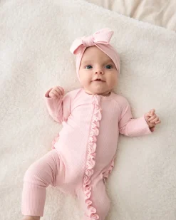 The Newborn Shop|The Newborn Shop<Little Sleepies Ribbed Ruffle Zippy Prima Pink