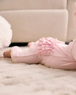 The Newborn Shop|The Newborn Shop<Little Sleepies Ribbed Ruffle Zippy Prima Pink