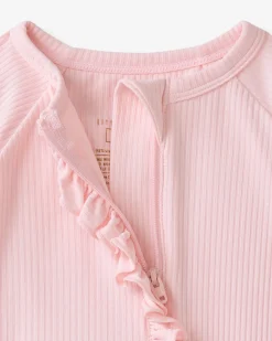 The Newborn Shop|The Newborn Shop<Little Sleepies Ribbed Ruffle Zippy Prima Pink