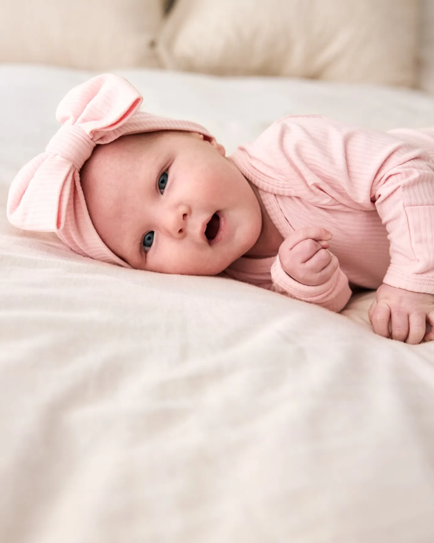 The Newborn Shop|The Newborn Shop<Little Sleepies Ribbed Luxe Bow Headband Prima Pink