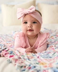 The Newborn Shop|The Newborn Shop<Little Sleepies Ribbed Luxe Bow Headband Prima Pink