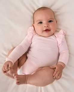 The Newborn Shop|The Newborn Shop<Little Sleepies Flutter Bodysuit Prima Pink Stripe