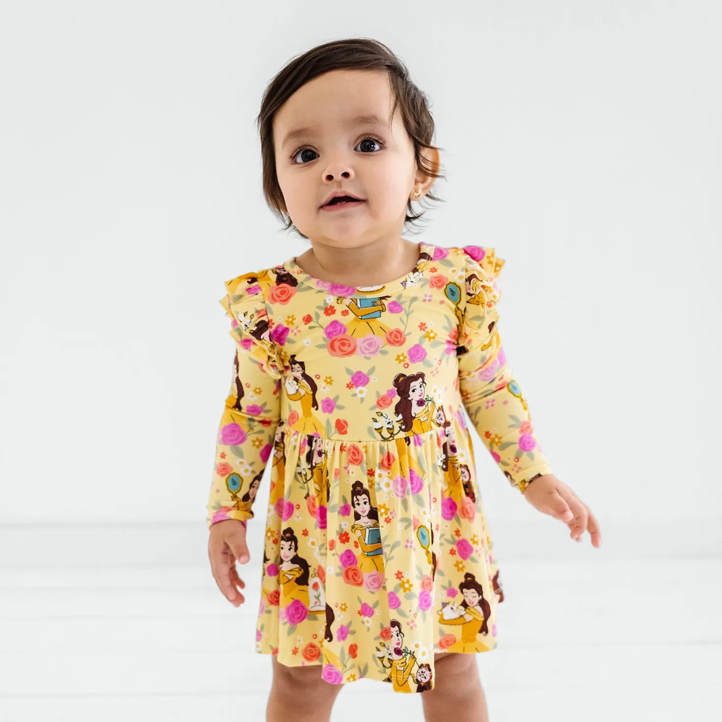 Bamboo Baby Clothes|Bodysuits<Little Sleepies Flutter Twirl Dress with Bodysuit Princess Belle