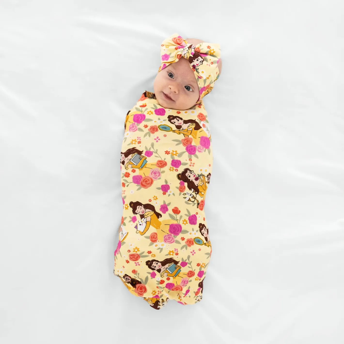 Layette|Swaddles<Little Sleepies Swaddle & Luxe Bow Headband Set Princess Belle