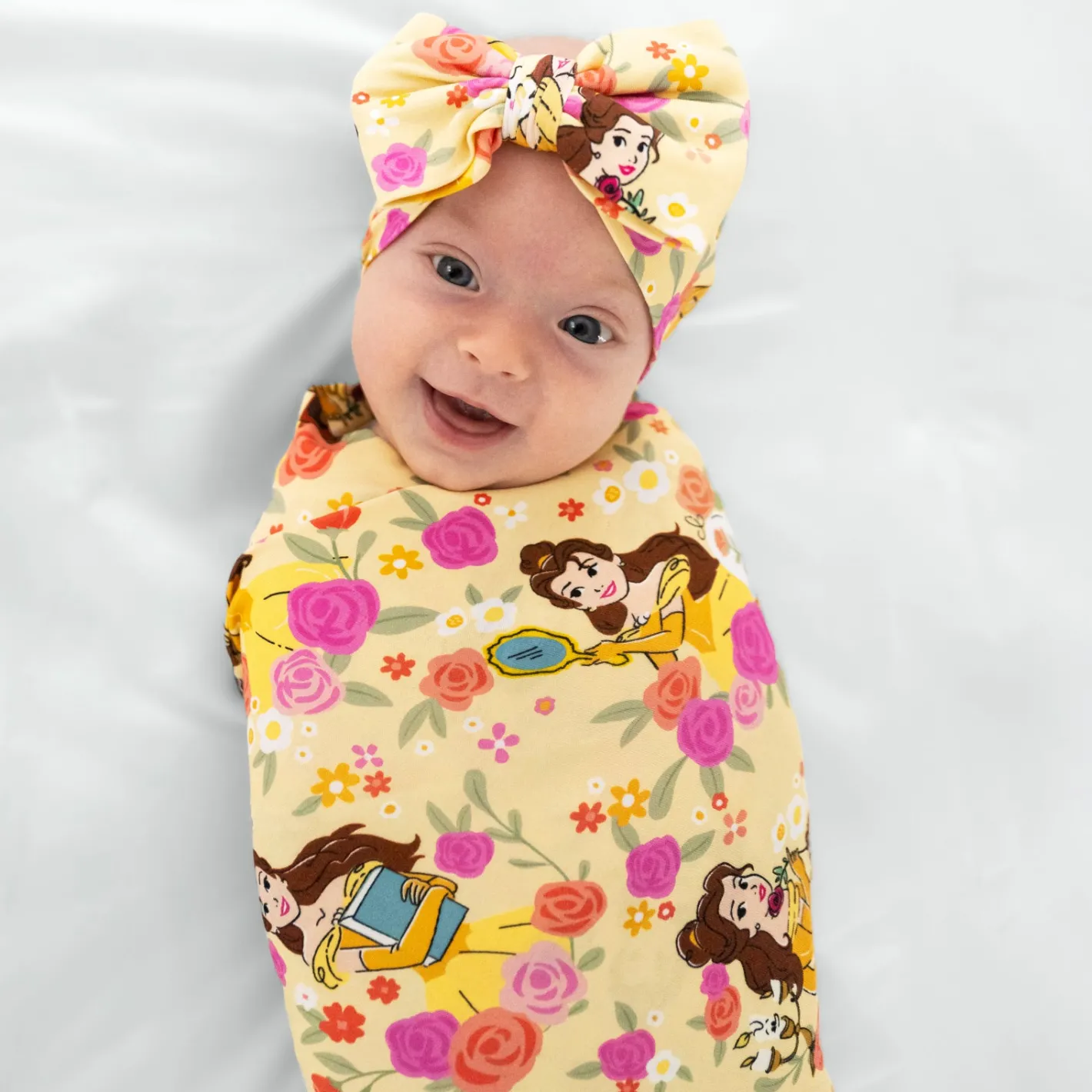 Layette|Swaddles<Little Sleepies Swaddle & Luxe Bow Headband Set Princess Belle
