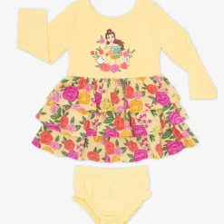Bamboo Baby Clothes|Dresses<Little Sleepies Tiered Dress with Bloomer Princess Belle