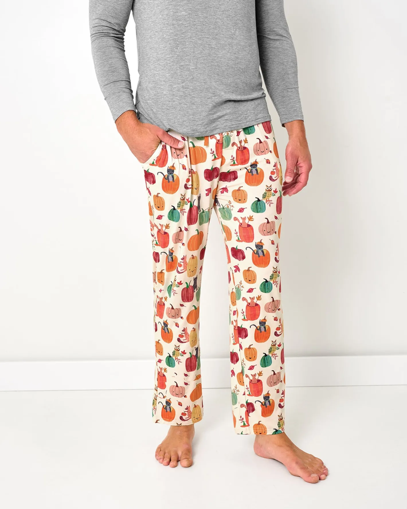 Daddy & Me|Full Family Matching<Little Sleepies Men's Pajama Pants Pumpkin Pals