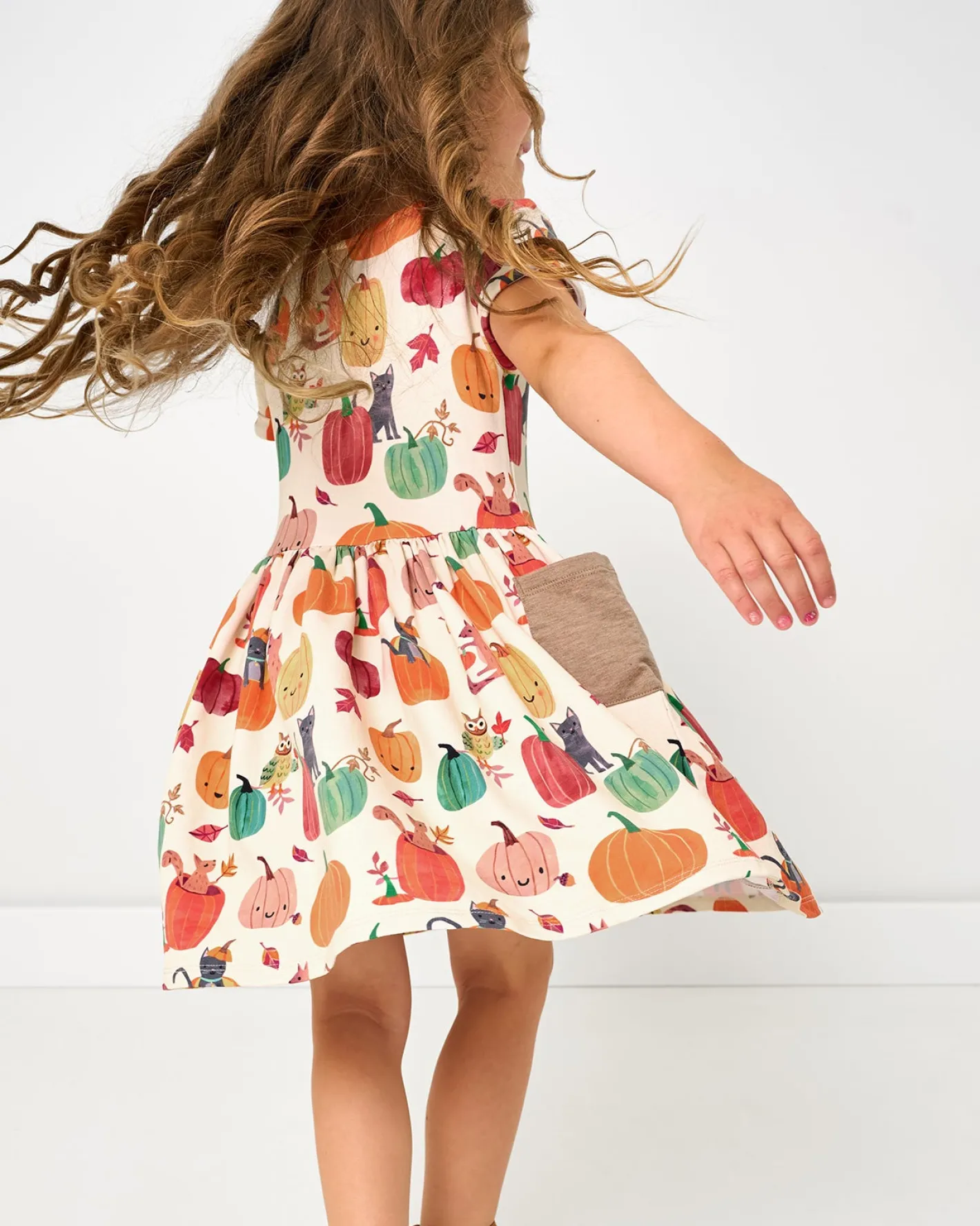 Dresses|Dresses<Little Sleepies Patch Pocket Dress Pumpkin Pals