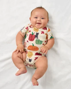 Bamboo Baby Clothes|Bodysuits<Little Sleepies Pocket Bodysuit Pumpkin Pals