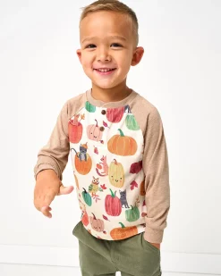 Tops & Tees|Tops & Tees<Little Sleepies Raglan Henley Tee Pumpkin Pals
