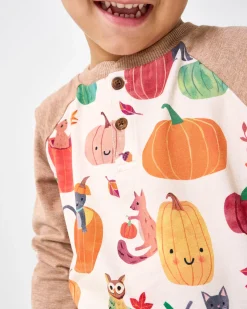 Tops & Tees|Tops & Tees<Little Sleepies Raglan Henley Tee Pumpkin Pals
